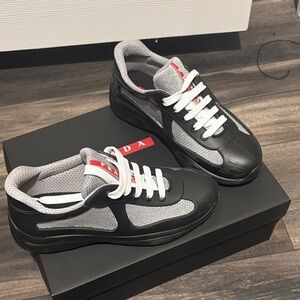 Prada Women Black and White Sneakers
